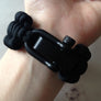 Adjustable EDC Bracelet: Full Weave, Graphite Black Shackle